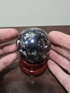 Covellite Metalic Dark Blue Crystal Sphere #D 53 mm